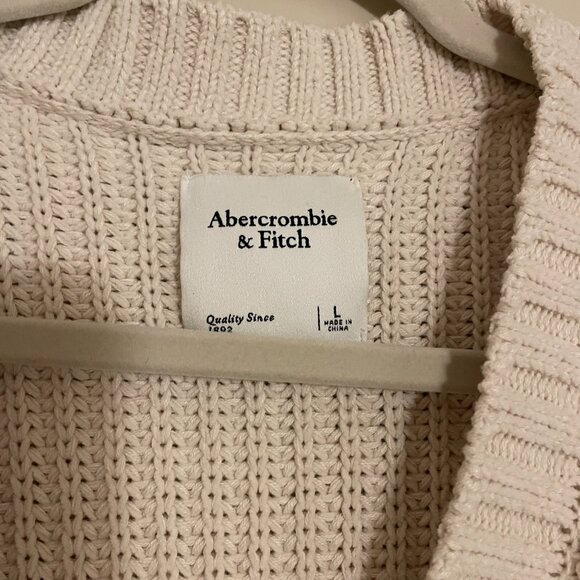 A&F Cotton-Blend Seed Stitch Cardigan Size L - Picture 3 of 4